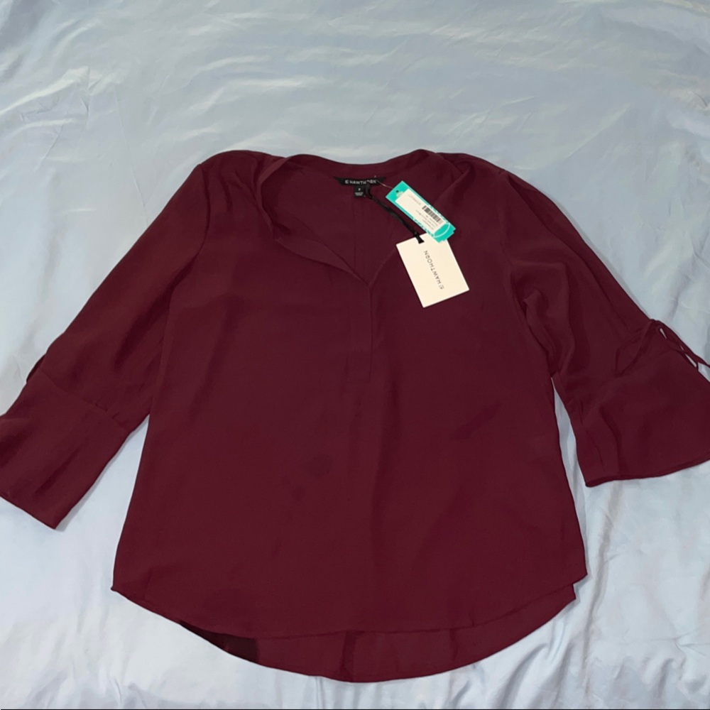 41 Hawthorn Deep Burgundy Blouse